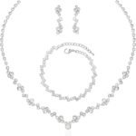 Elegant Necklace Earrings Bracelet Bridal Wedding Jewelry Sets