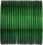 Efulgenz Metal Bangles for Women Indian Jewelry Two Dozen Wedding Bangles Set Plain Glossy Green Bangles Bracelets Bridal Bangle Set Fashion Costume Jewelry Accessories for Women (24 Pcs) Size 2.4