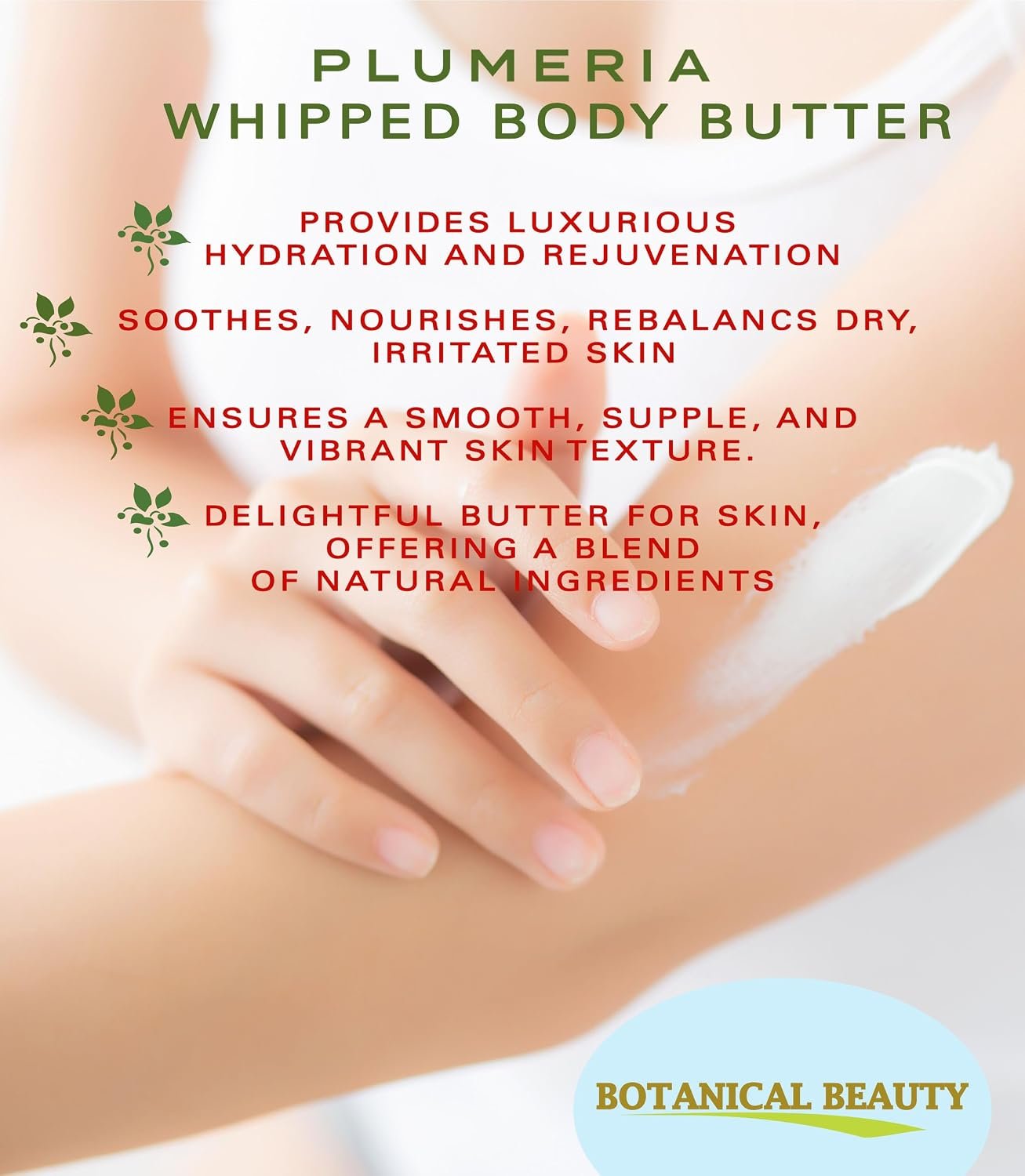 1791054536 Botanical Beauty PLUMERIA WHIPPED BODY BUTTER with Shea Butter Cocoa Butter Coconut Oil for All Skin Types for Dry Sensitive Skin. Moisturizing Cream for Women Men 8 Fl Oz 240 ml