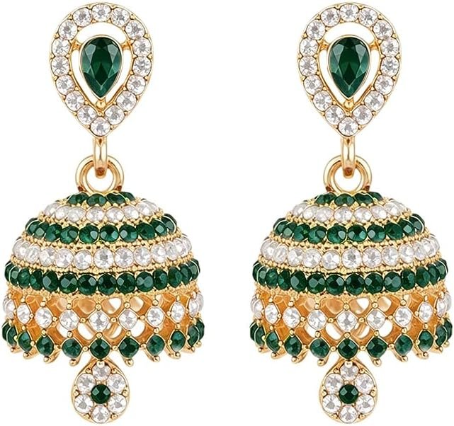 Dainty CZ Jhumki Bell Teardrop Dangle Drop Earrings for Women Silver/Gold Plated Crystal Bohemian Vintage Indian Chandelier Statement Dangling Stud Hypoallergenic Traditional Fashion Jewelry Dainty CZ Jhumki Bell Teardrop Dangle Drop Earrings for Women Silver/Gold Plated Crystal Bohemian Vintage Indian Chandelier Statement Dangling Stud Hypoallergenic Traditional Fashion Jewelry