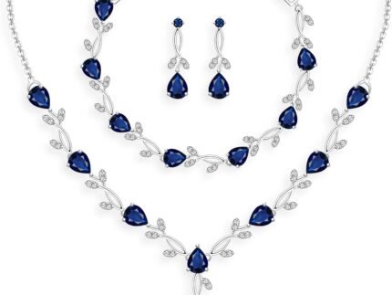 GZWHD Wedding Jewelry Sets for Bride Bridesmaid Women Cubic Zirconia Necklace Earrings Bracelet Set Gift for Mother Friend Wife Daughter Sister Party Prom Jewelry