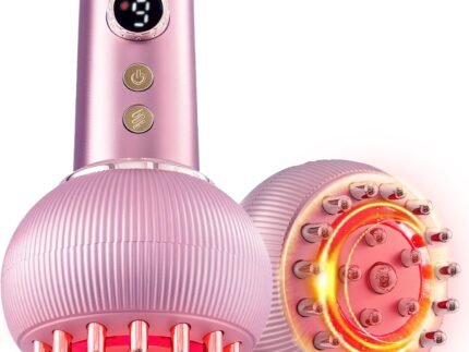 Lymphatic Drainage Massager & Anti Cellulite Massage Tool, Helps Reduce Stretch Marks & Cellulite, for Legs, Arms & Belly, Body Sculpting Machine with Light, Heat & Vibration (Rose Gold)