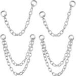4Pcs Gold Earrings Connector Chains Set for Women, Convertible Dangle Chain for Double Piercings 50mm