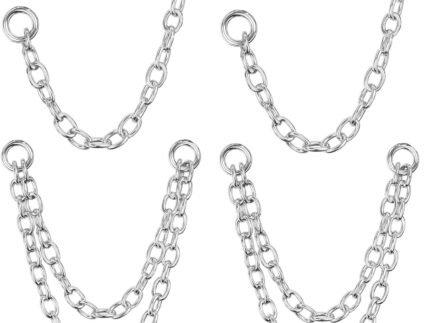 4Pcs Gold Earrings Connector Chains Set for Women, Convertible Dangle Chain for Double Piercings 50mm