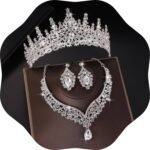 Kamirola Tiaras and Crowns for Women,Tiaras Earrings Necklace, Crystal Bridal Jewelry Set, Costume Party Halloween Prom Pageant Jewelry for Women (TR28)