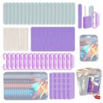 18 Set Disposable Manicure Kit Set, Press On Nail Tool Kit (Purple)