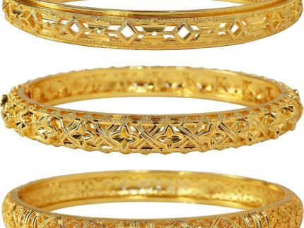 18K Gold Plated Bridal Indian Bangle Bracelet Set for Women