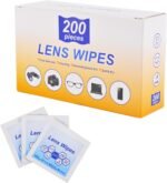 200 Count Lens Wipes for Eyeglasses, Individually Wrapped Scratch-Free & Streak-Free Eyeglass Cleaner Wipes for Sunglasses, Camera Lenses, Goggles, Phone Screens