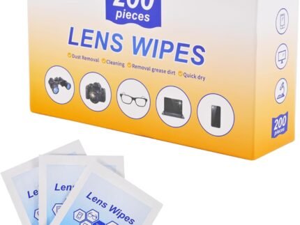 200 Count Lens Wipes for Eyeglasses, Individually Wrapped Scratch-Free & Streak-Free Eyeglass Cleaner Wipes for Sunglasses, Camera Lenses, Goggles, Phone Screens