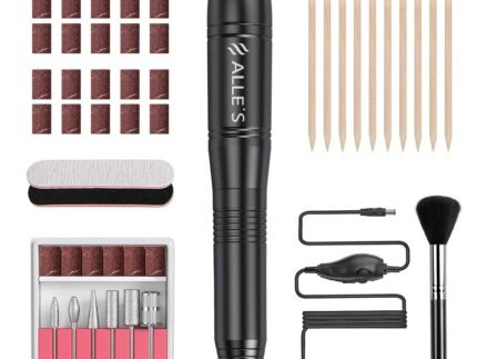 20000RPM Electric Nail Drill Compact Portable Efile Professional Manicure Pedicure Nail File Drill Kit for Acrylic, Gel Nails and Home Salon Use