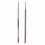 2PC Cuticle Pusher Stainless Steel Dual Ended Remover Tool Cuticle Scraper
