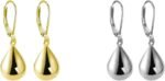 2PCS Minimalist Teardrop Leverback Earrings for Women Waterdrop Tear Drop Dangle Earrings Party Jewelry
