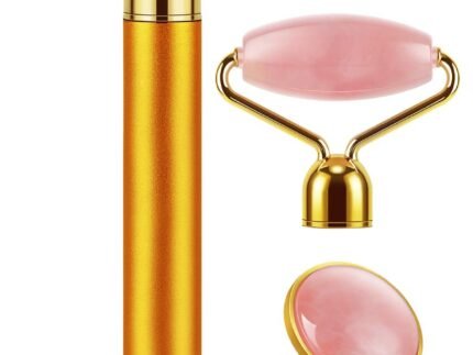 3-IN-1 Electric Jade Roller 3D Roller Facial Roller & Face Massager,Gold