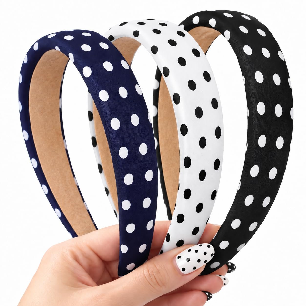3 Pack Polka Dot Headbands, Wide Trendy Hair Bands for Women Girls 3 Pack Polka Dot Headbands, Wide Trendy Hair Bands for Women Girls