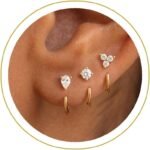 3 Pairs Backless Half Hoop Huggie Earrings for Women