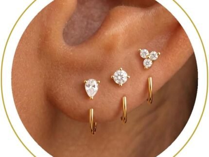 3 Pairs Backless Half Hoop Huggie Earrings for Women
