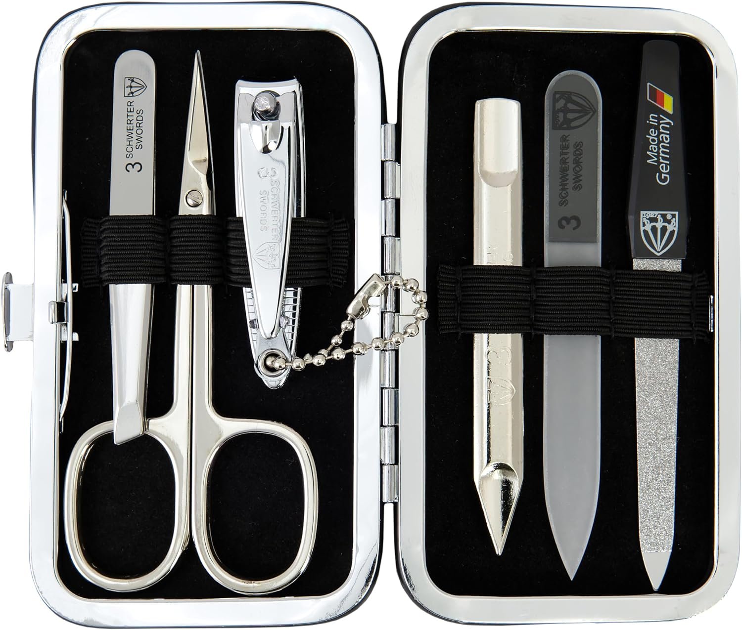 3 Swords Germany – brand quality 6 piece manicure pedicure grooming kit set for professional nail care with genuine leather case – Made in Germany 3 Swords Germany – brand quality 6 piece manicure pedicure grooming kit set for professional nail care with genuine leather case – Made in Germany