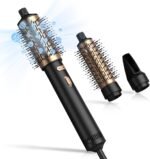 3 in 1 Rotating Hair Dryer Brush Spinning with Detachable Brush(2″ & 1.5″),3 Heats and 2 Speeds Rotating Hot Air Brush for Curl,Straight