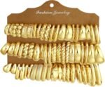 30 Pairs Chunky Gold Hoop Earrings for Women, Multipack Jewelry for Gift