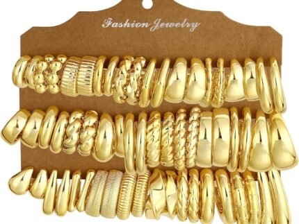 30 Pairs Chunky Gold Hoop Earrings for Women, Multipack Jewelry for Gift
