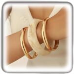 3Pcs Chunky Gold Stackable Bangles Set for Women, Geometric White Marbled Resin Bracelet Vintage Irregular Fashion Accessories Daily Wear Gifts