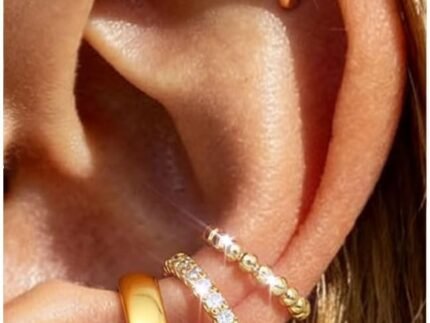 4Pairs 14K Gold Plated Ear Cuff Earrings for Women Non Piercing Jewelry