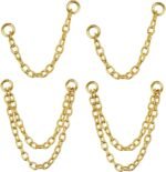 4Pcs Gold Earrings Connector Chains Set for Women, Convertible Dangle Chain for Double Piercings 50mm