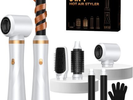 5 in 1 Blow Dryer Brush,Hair Dryer Brush Set,Negative Ionic Blow Dry Brush with Air Curler Wrap Hair Styler, Detachable Hair Tool for Curling, Volumizer,Straightener,Drying