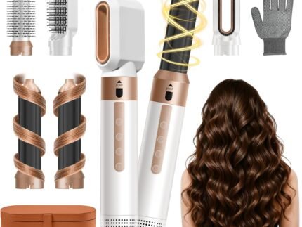 5-in-1 Hair Styler, Hot Air Brush Set, Detachable Hair Dryer Brush Air Curler Air Styler Wrap, Hair Styling Tool for Curling, Straightening, Volumizing,Hair-Dryer Brush for Salon-Style at Home/Travel