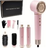 5 in 1 Hot Air Styler, Hair Dryer Brush for Fast Drying, Curling, Volumizing & Straightening, Frizz-Free & No Heat Damage for Smooth Hair & Waves, Ideal High Speed Blow Dryer for Home & Travel Use