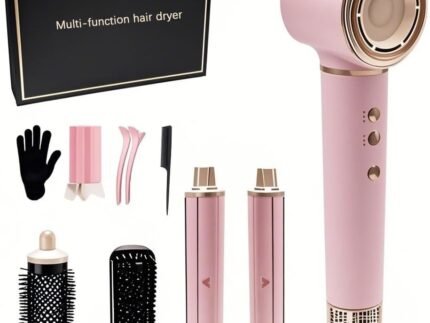 5 in 1 Hot Air Styler, Hair Dryer Brush for Fast Drying, Curling, Volumizing & Straightening, Frizz-Free & No Heat Damage for Smooth Hair & Waves, Ideal High Speed Blow Dryer for Home & Travel Use