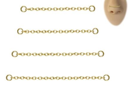 5PCS Nose Chain Surgical Steel Across Top Nose Piercing Jewelry