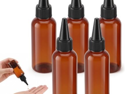 5Pcs Squeeze Bottle Twist Top Applicator Bottle for Hair Oil Container3.4OZ