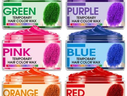 6 Color Temporary Hair Color Wax,Teen Girl Gifts Trendy Stuff,Gifts for Girls,Boys,Blue Green Purple Orange Red Pink Hair Dye,Natural Instant Hair Wax Color,DIY Temporary Hair Color for Kids Halloween