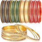 65 Pcs Indian Rhinestone Bangles Bulk for Women