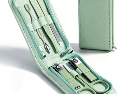 7 Pcs Manicure Set Stainless Steel Nail Clippers Kit, Nail Care Beauty Tools Set Christmas Stocking Stuffers, Christmas Gifts for Men and Women Travel Grooming Kit With Zipper Leather Case
