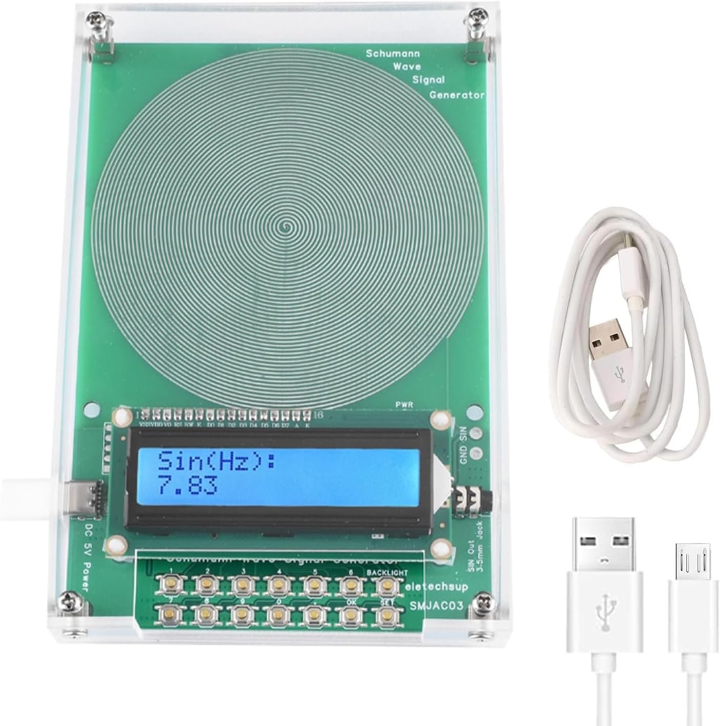 7.83Hz Frequency Generator,0.1HZ-100000Hz Adjustable Sound Frequency Machine,Schumann Wave Resonance Generator, USB Powered Frequency Device 7.83Hz Frequency Generator,0.1HZ-100000Hz Adjustable Sound Frequency Machine,Schumann Wave Resonance Generator, USB Powered Frequency Device