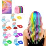 8 Colors Temporary Hair Chalk, Washable Hair Dye for Kids, Non-Sticky UV Light Neon Hair Color, Makeup for Birthday Parties, Halloween & Christmas Festival Gifts, Ideal for Girls Ages 6-10