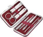 8-Piece Stainless Steel Nail Clipper Set – Professional Manicure Pedicure Kit with Storage Case for Home Travel Use(Red)