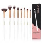 8PCS Eye Makeup Brushes Set, Soft Synthetic Bristles for Eyeshadow Blending Contour Brow Highlight, Precision Detail Brush Kit for Daily Use, White