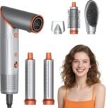 90 Degree Rotating Air Styler, 5 in 1 Hot Air Comb Set, Silver