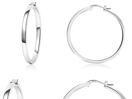 925 Sterling Silver Hoop Earrings Hypoallergenic 3 Pairs Hoops Earring Set
