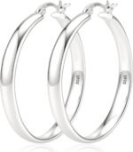 925 Sterling Silver Hoop Earrings Lightweight Large Gold Hoops Earrings