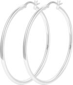 925 Sterling Silver Hoop Earrings for Women Large Silver Hoops Earring
