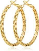 925 Sterling Silver Post Hoop Earrings for Women