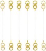 ACCESSHER Gold Plated Invisible Transparent Stretchable and Adjustable Lightweighted Elastic Heavy Earrings Support Ear Chains for Women (Pack of 4)