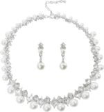 AILUOR Pearl Necklace for Women, Round Imitation Pearl Choker Necklace 20s Flapper Pearls Accessories for Gatsby Themed Party Dainty Beaded Choker Necklace for Women