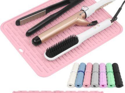 AMIJEAL Oversize Silicone Heat Resistant Mat for Hair Tools(14.2″ x 11″)