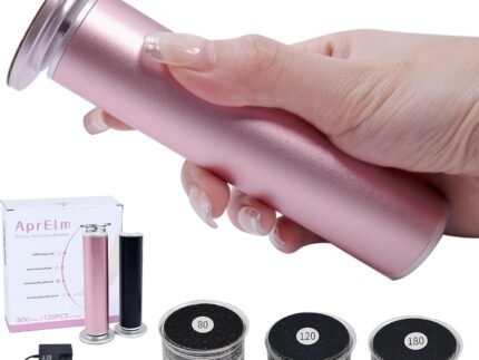 APRELM Electric Foot Callus Remover with 3-Sizes 60pcs Sandpaper Discs, 4.8IN Longer Professional Aluminum Electric Foot File for Dead Skin