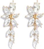ATIMIGO Elegant Rhinestone Dangle Earrings Marquise Crystal Wedding Bridal Earrings for Brides Bridemaids Formal Prom Statement Drop Earrings for Women